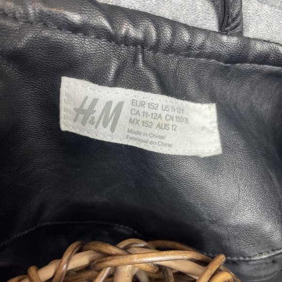 H & M Black Faux Leather Motto Jacket Womens Small - Picture 8 of 8